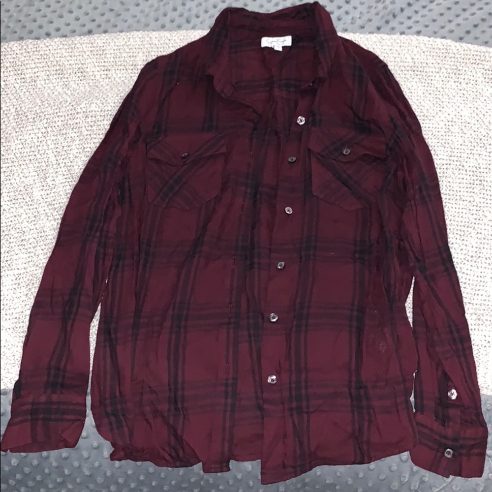 Jessica Simpson Maroon & Black Flannel ❣️